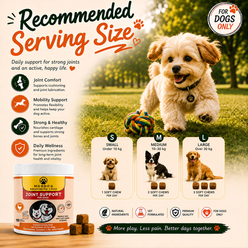 MOBDOG Hip & Joint Chews for Dogs – 90 Chicken Flavour Soft Chews for Senior Dogs