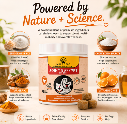MOBDOG Hip & Joint Chews for Dogs – 90 Chicken Flavour Soft Chews for Senior Dogs
